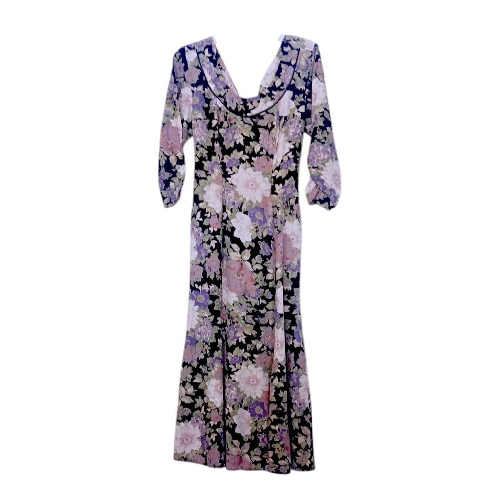 Vintage Whimsigoth Midi Dress 6 Keyhole Back Coquette Wedding Resort 40s Revival - Picture 2 of 8